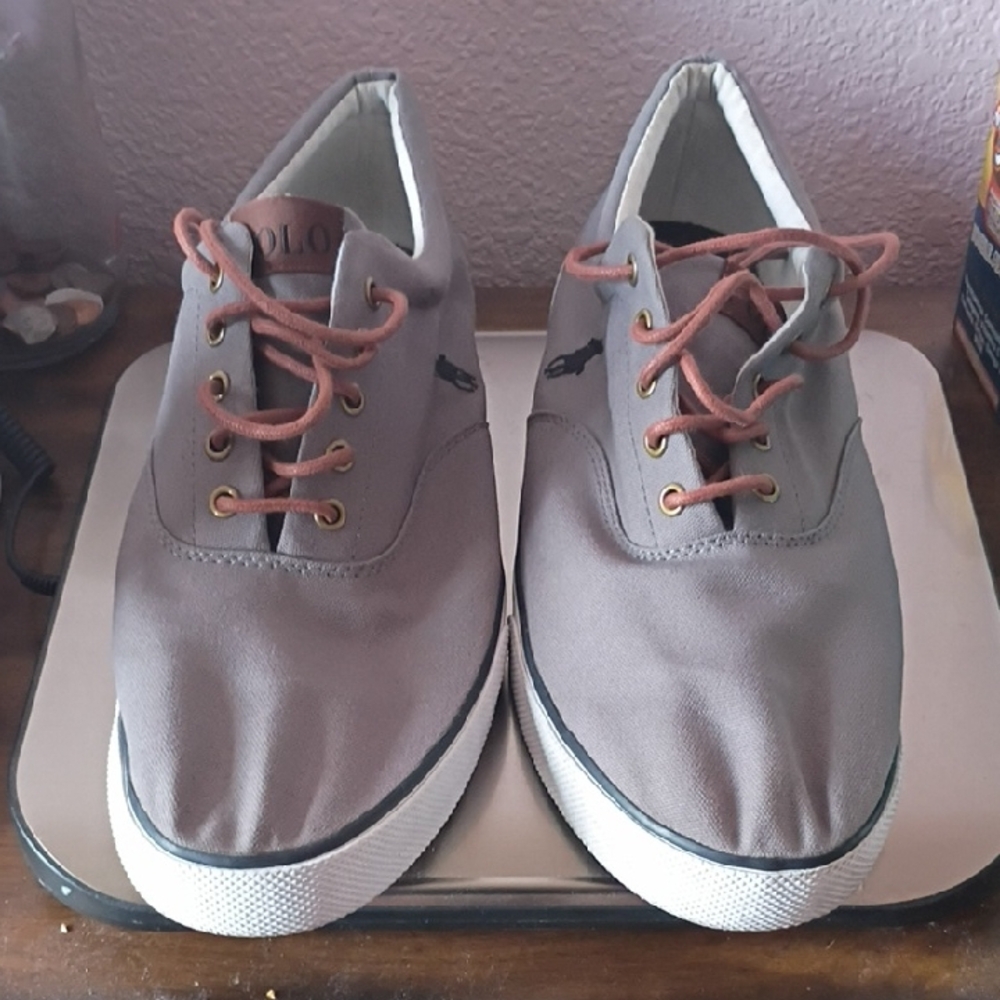 Polo by Ralph Lauren Gray Sneakers with Brown Laces